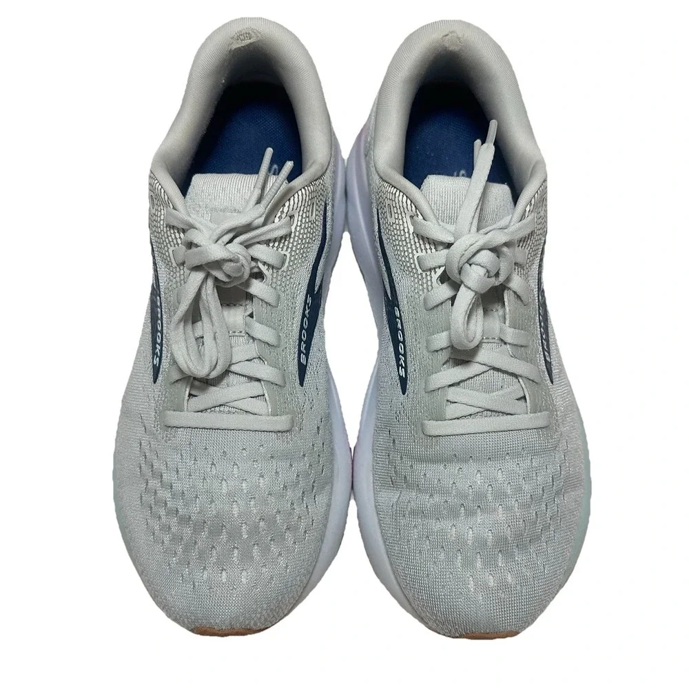 BROOKS‎ Women's 8.5 Med (B) Ghost 16 Grey Estate Blue White Running Shoes